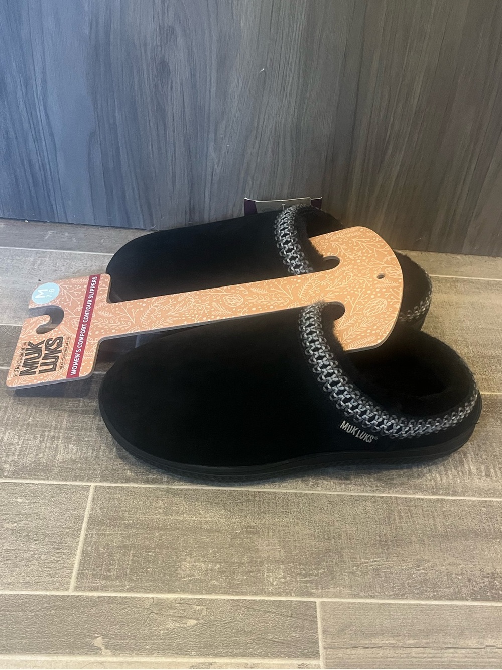 Muk Luks black slippers